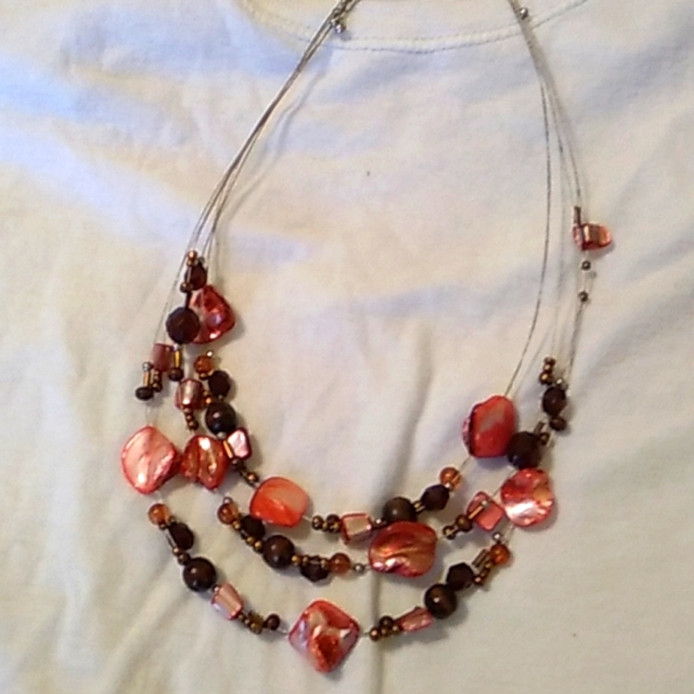 Brown and pink necklace